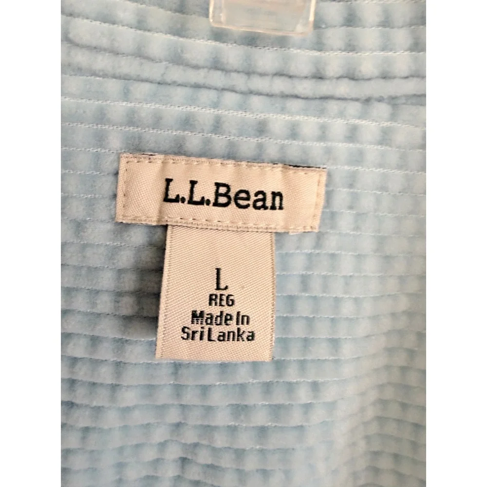 LL Bean Womens Large Light Blue wide wale Corduroy Button Down Shirt Cotton - Picture 5 of 9
